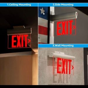 LEONLITE Red LED Edge Lit Exit Sign,